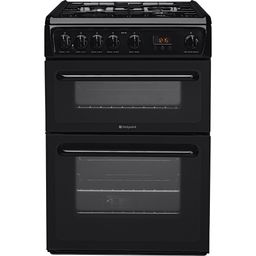 Hotpoint 60cm Gas Cooker with Variable Gas Grill - Black