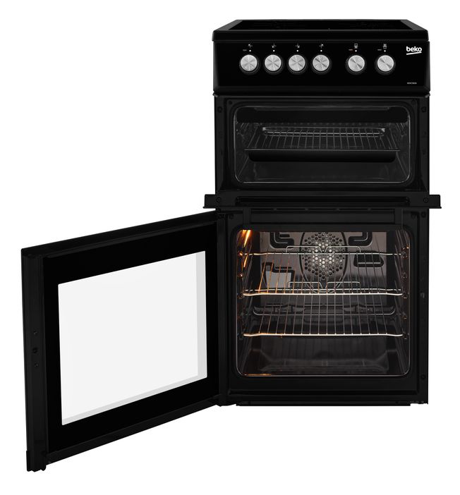 BEKO Freestanding 50cm double oven electric cooker - KDVC563AK