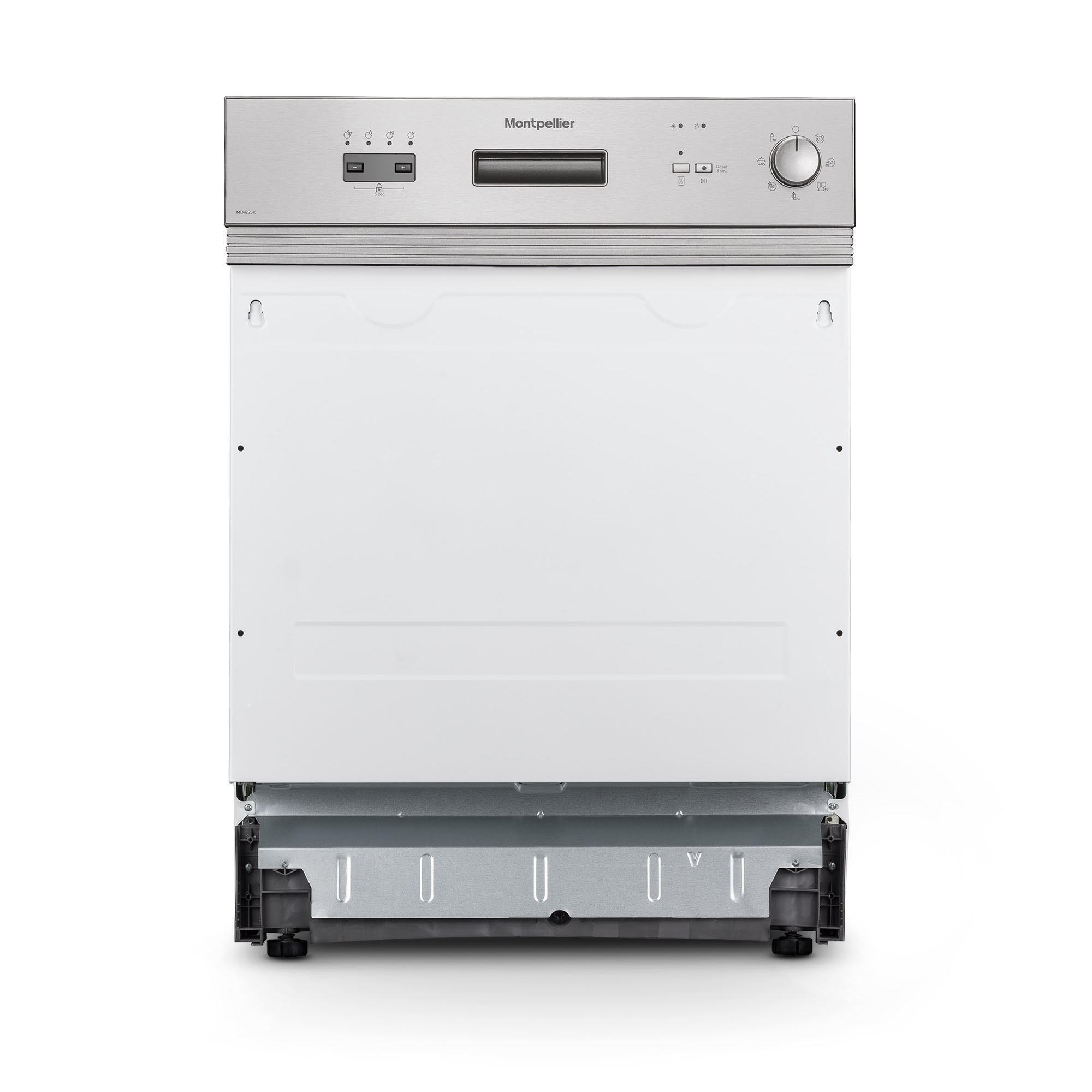 Montpellier MDI655X Full Size 60cm Semi Integrated Dishwasher in Stainless Steel