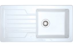 A Prima 1 bowl inset sink in White