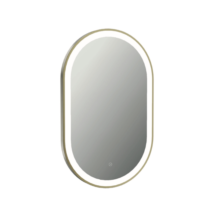 Martha Orca Brushed Brass Oval LED Touch Mirror