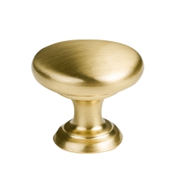 Round knob - brushed satin brass