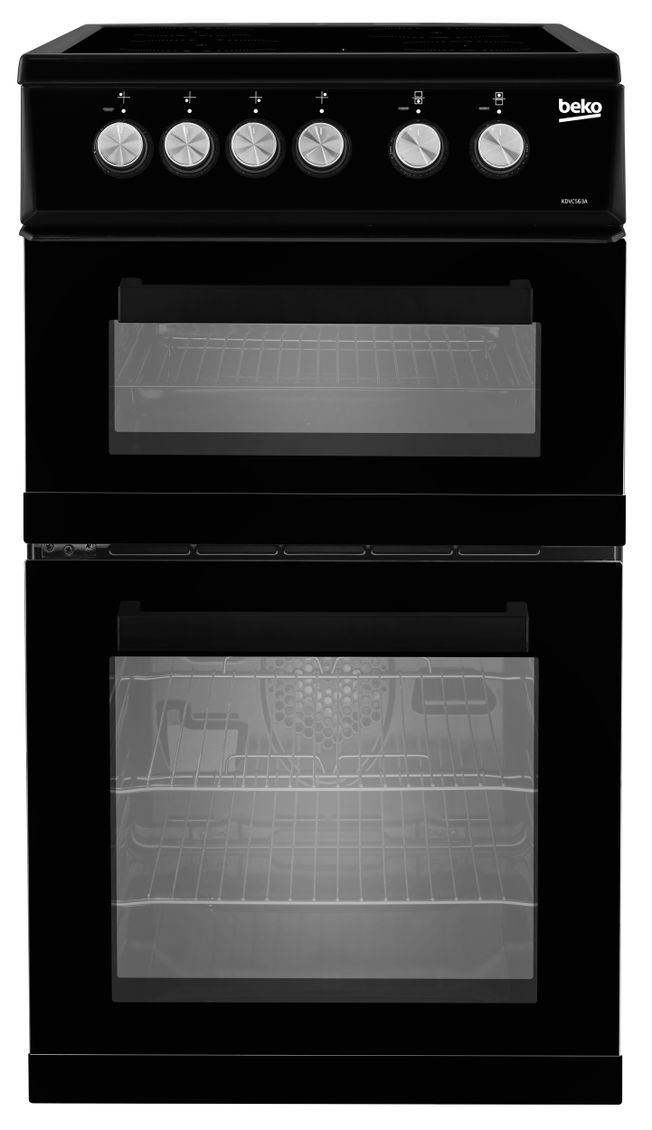 BEKO Freestanding 50cm double oven electric cooker - KDVC563AK