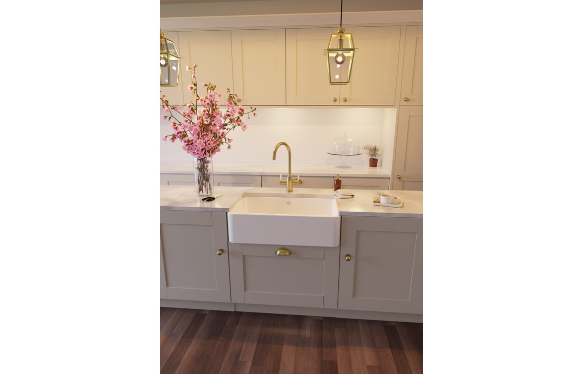 An Abode Provincial 1 bowl undermount sink in White