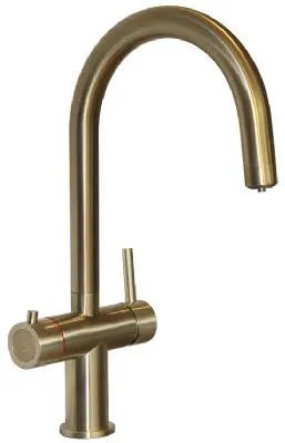 HOTSTREAM 3.0 Brushed Brass 3-IN-1 Instant Boiling Water Tap, Tank & Filter