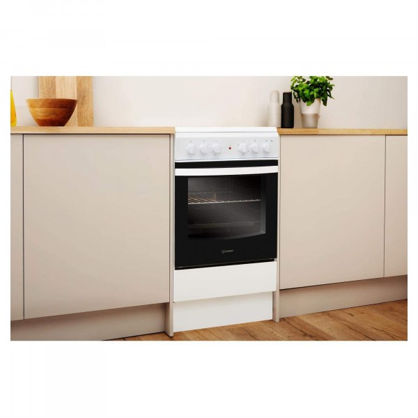 INDESIT Electric freestanding cooker: 50cm - White