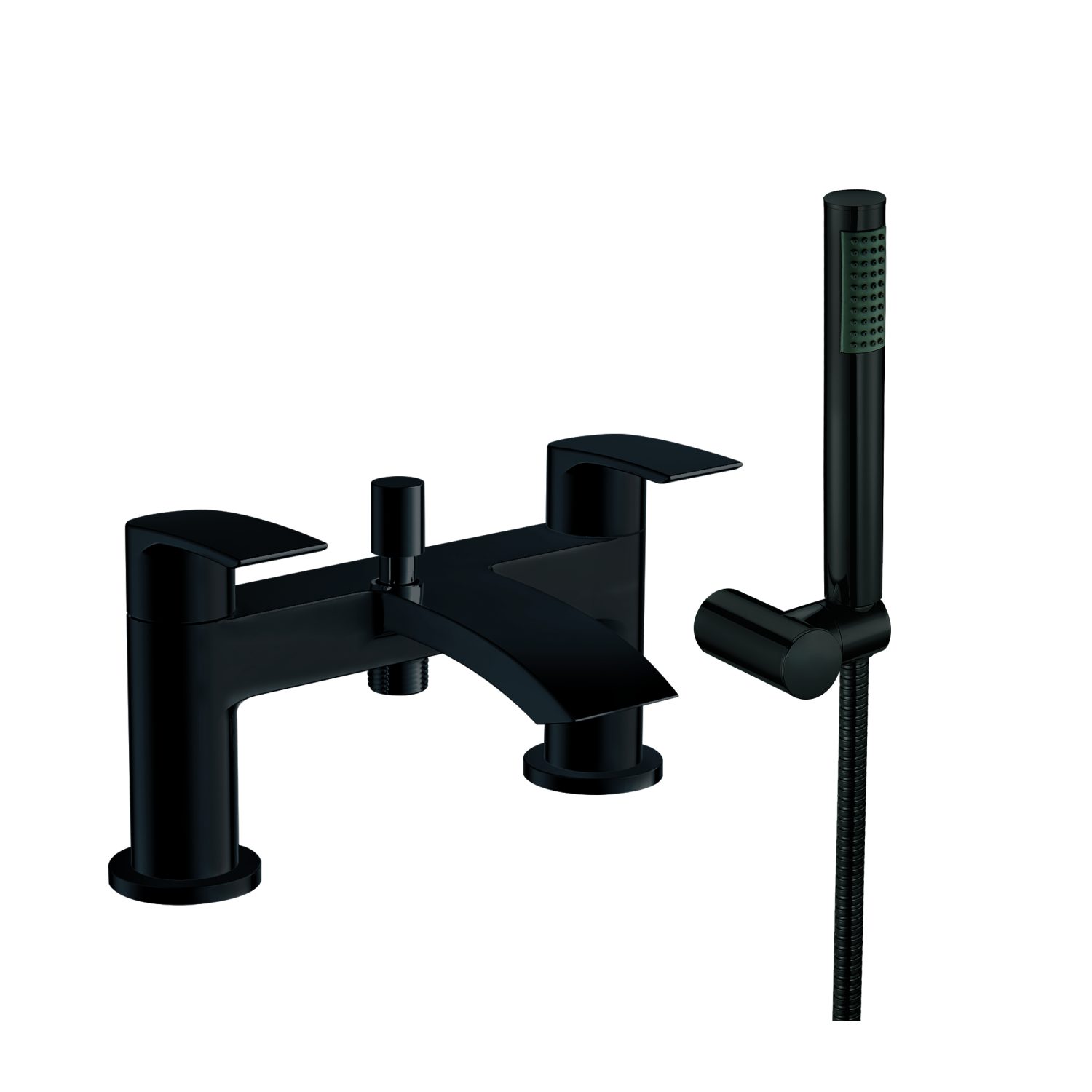 Belini Black Deck Mounted Bath Shower Mixer