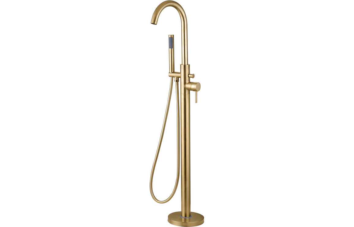 Pescara Floor Standing Bath/Shower Mixer - Brushed Brass
