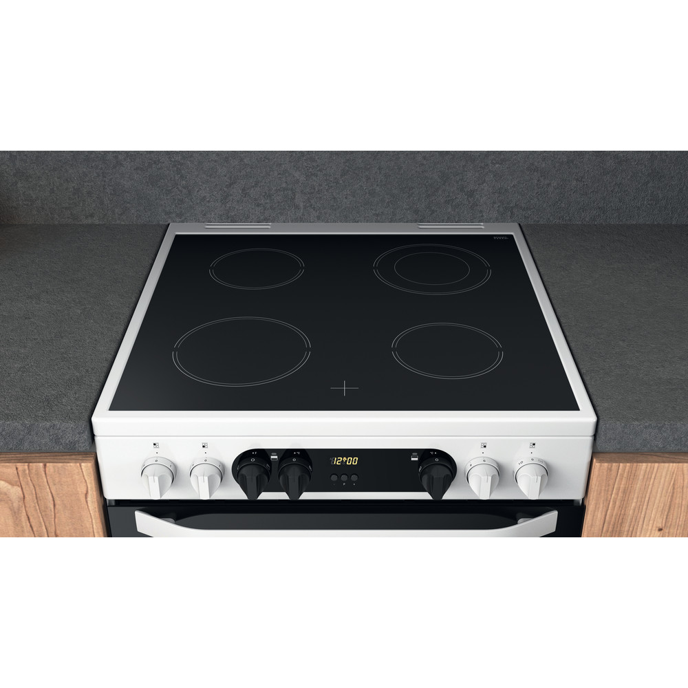 Hotpoint 60cm Double Cooker - White 