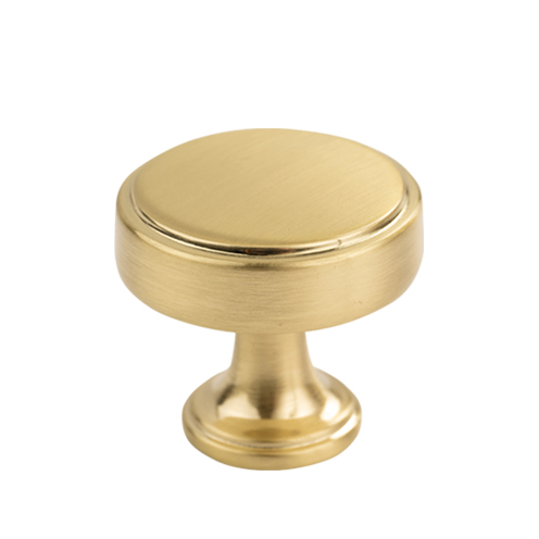 Round knob - brushed satin brass