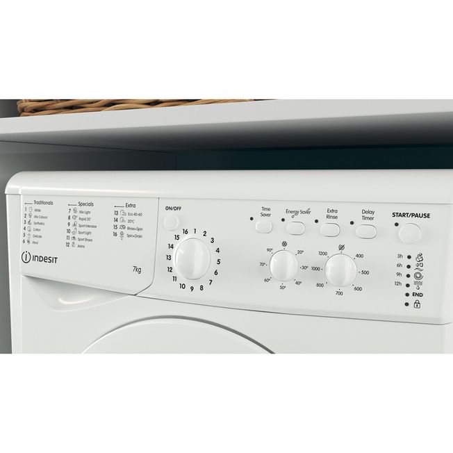 INDESIT Freestanding Ecotime Washer 7kg 1200spin - IWC71252WUKN 