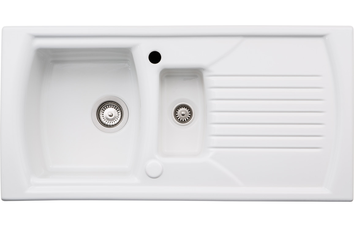 An Abode Milford 1.5 bowl inset sink in White