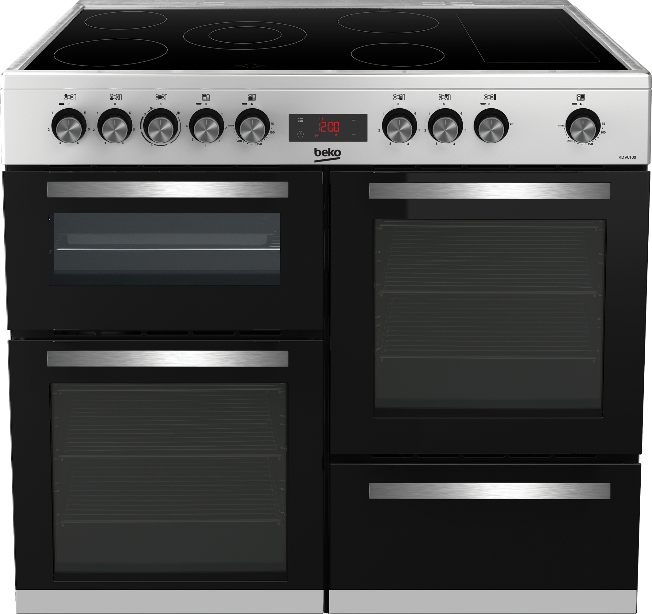 Beko Freestanding 100cm double oven range cooker KDVC100X