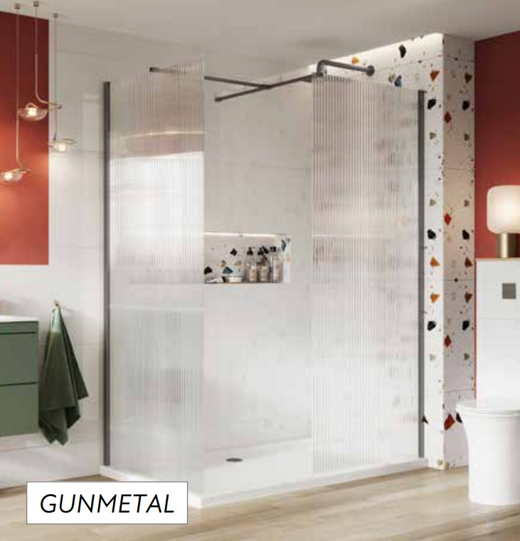 S8 Wetrooms Fluted Glass In Gunmetal Price starts at £330.00