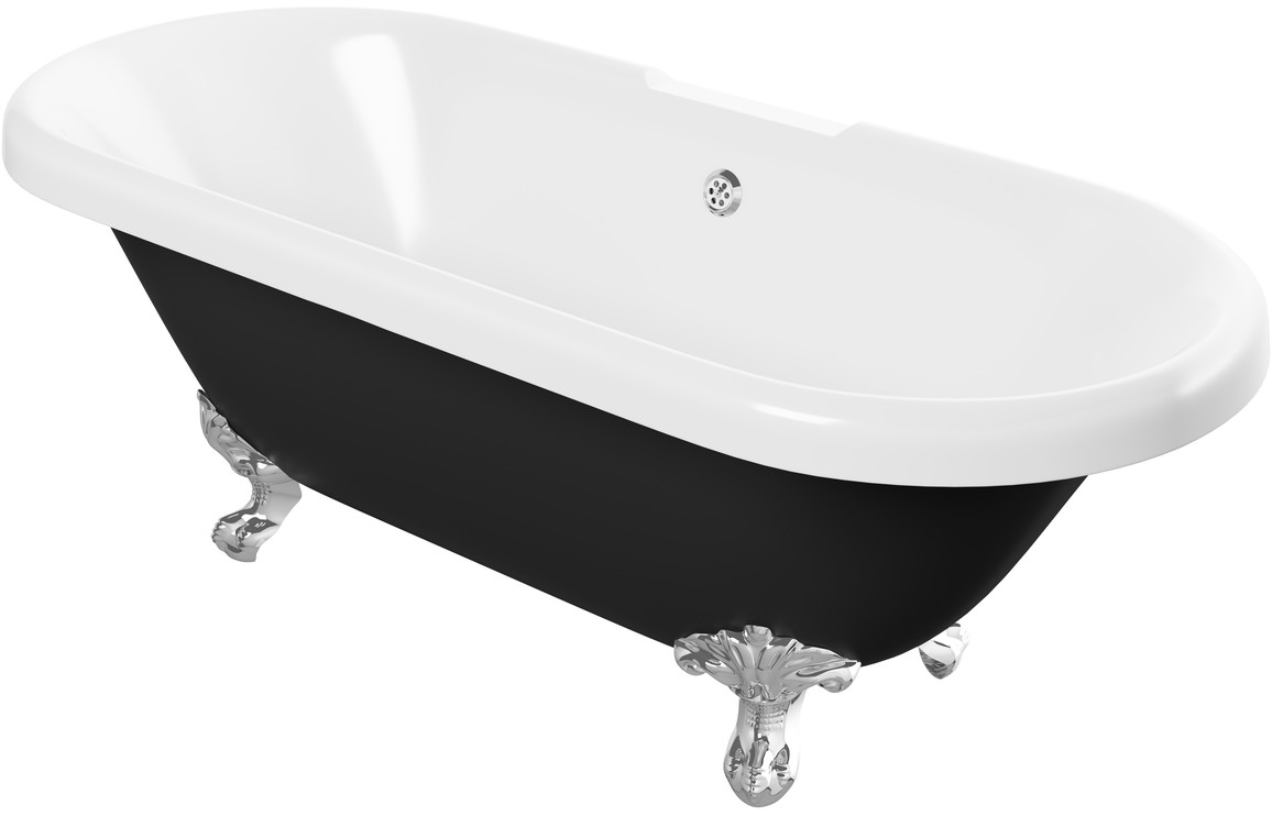 Richmond Freestanding 1690x740x620mm 2TH Bath w/Feet - Black