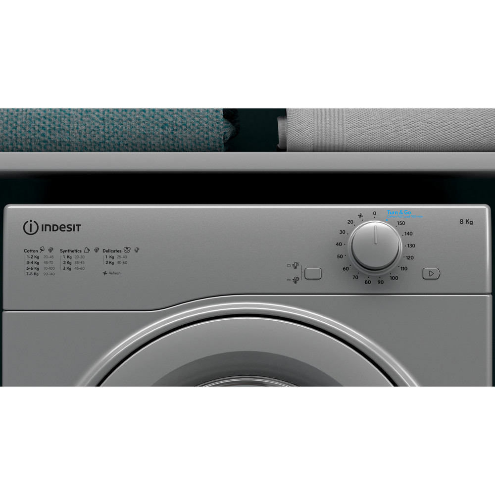 INDESIT Air-vented tumble dryer: freestanding, 8,0kg - Silver - I1D80SUK