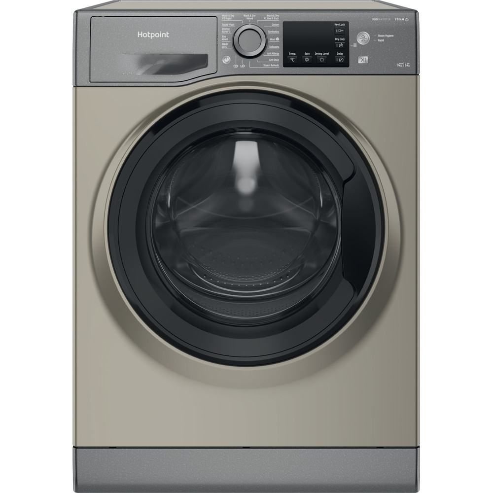 Hotpoint NDB9635GKUK black 9+6kg washer dryer - freestanding