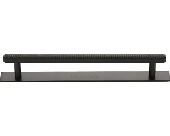 Knurled bar with backplate - matte black