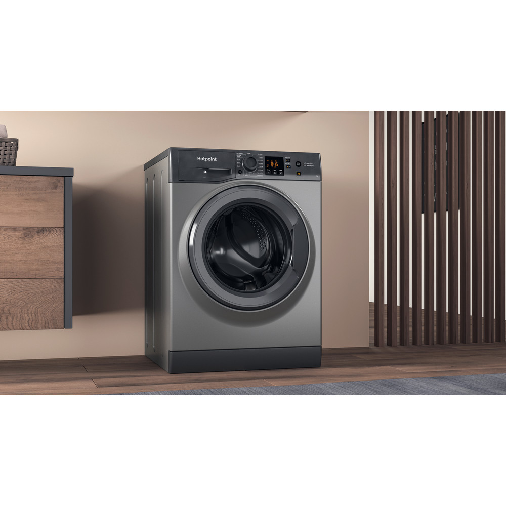 Hotpoint 7kg 1400rpm Freestanding Washing Machine -Graphite - NSWF743UGGUKN 