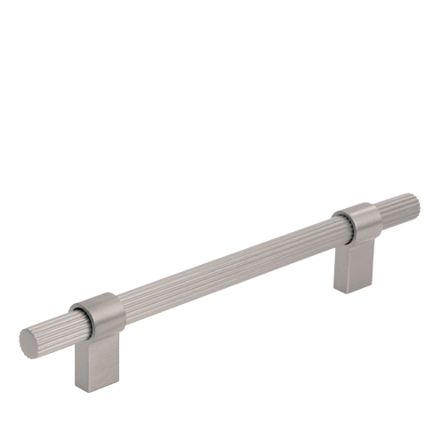 Fluted bar handle - brushed nickel