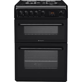 Hotpoint 60cm Gas Cooker with Variable Gas Grill - Black
