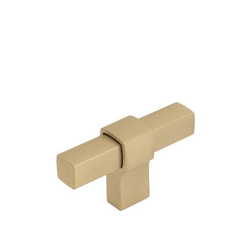 Square t bar - brushed brass