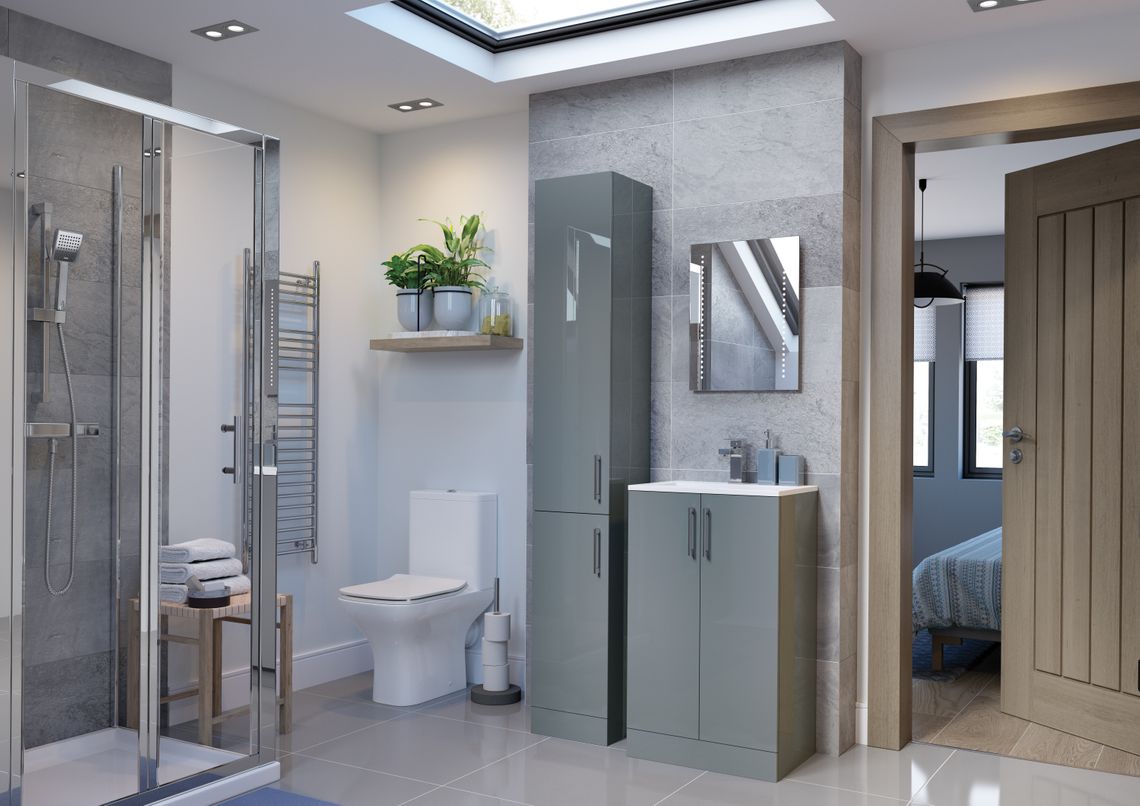Volta Floor Standing Furniture - Grey Gloss, STRABANE WHOLESALE LTD, STRABANE, CO. TYRONE