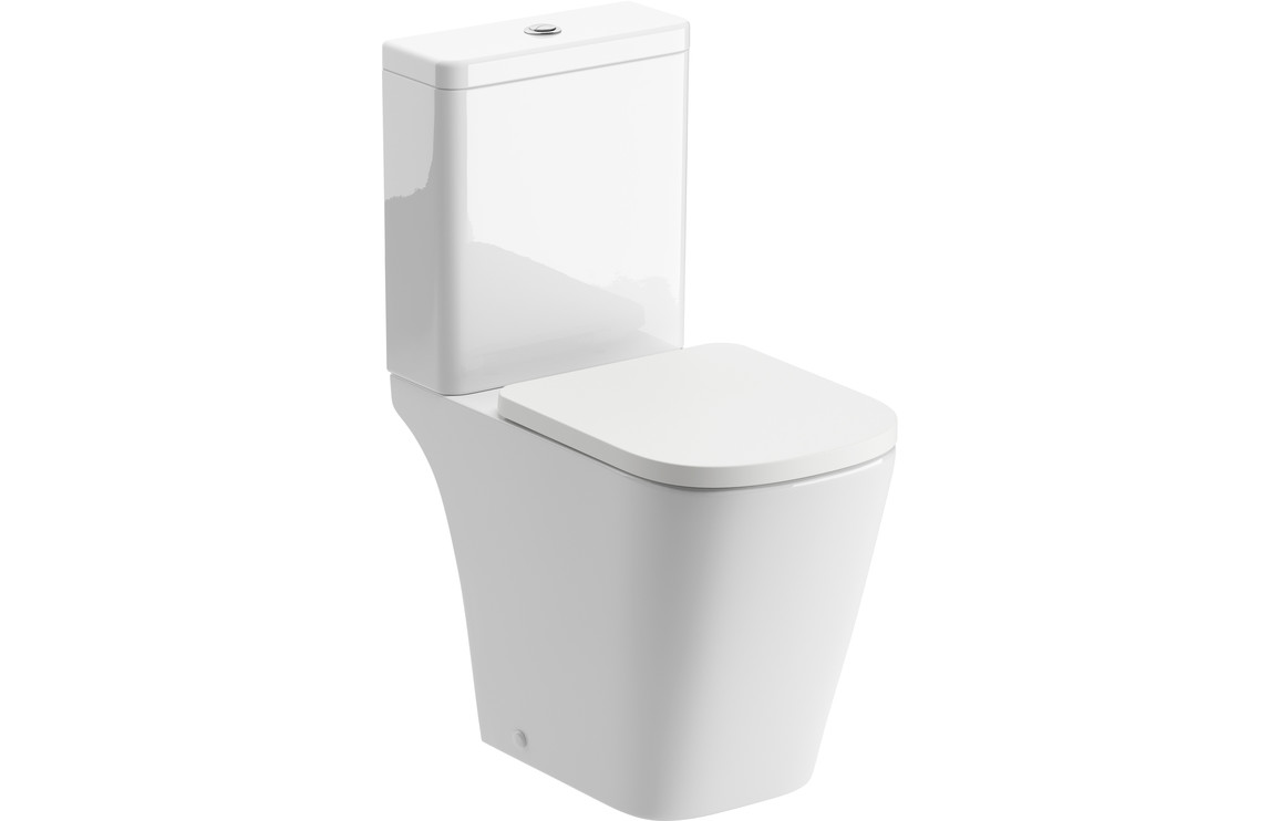 Tilia Rimless Close Coupled Part Shrouded Comfort Height WC & Soft Close Seat