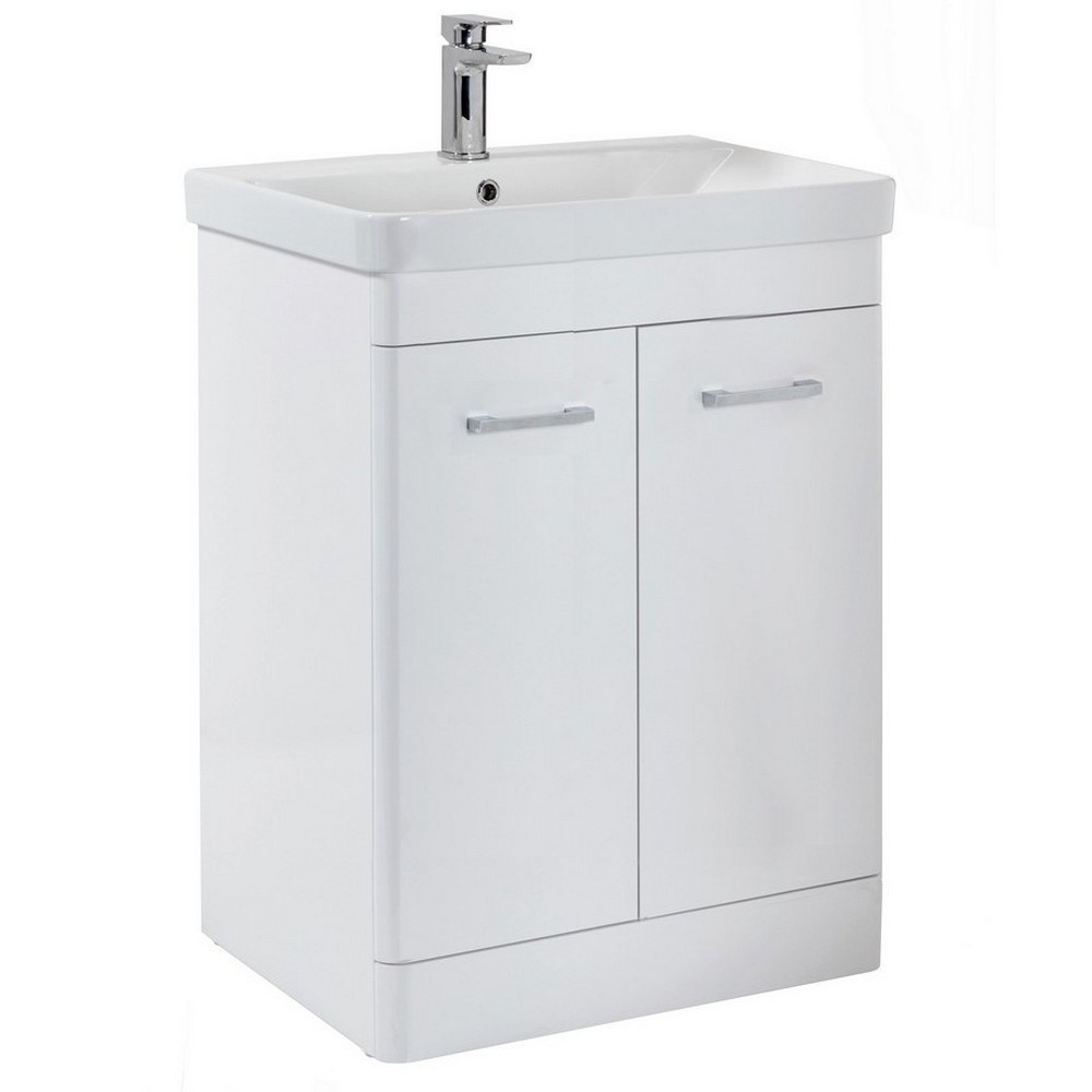 Rossini Floorstanding 800mm Vanity Unit & Basin in Gloss White