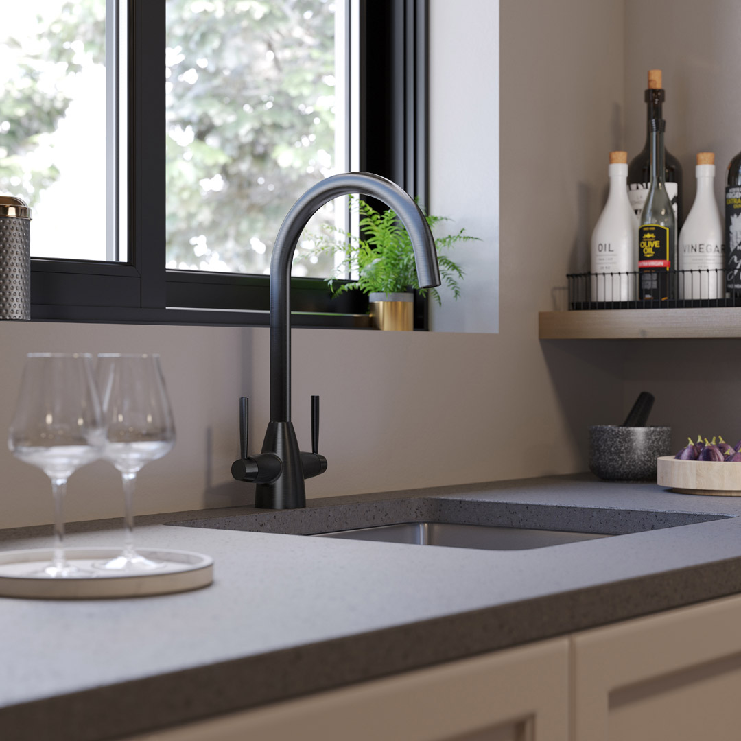 Ivy Monobloc Mixer Tap - Brushed Black