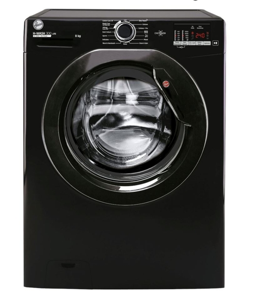 HOOVER 1500rpm, 8kg One Touch Washing Machine, Black 