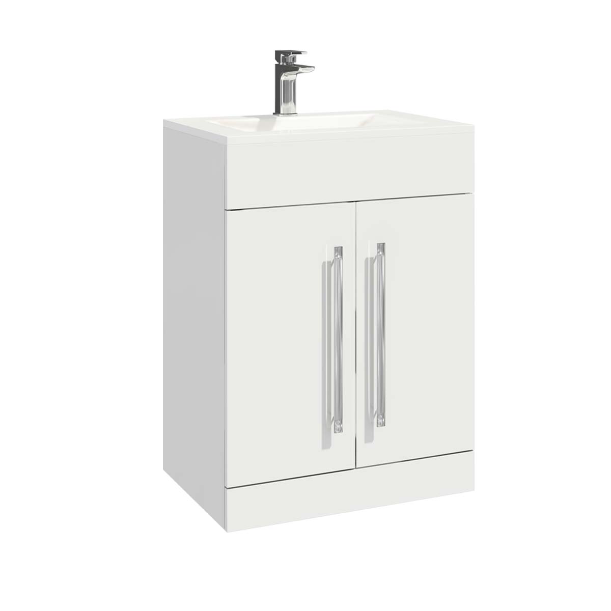 Lili 600 Door Vanity Unit - White Gloss