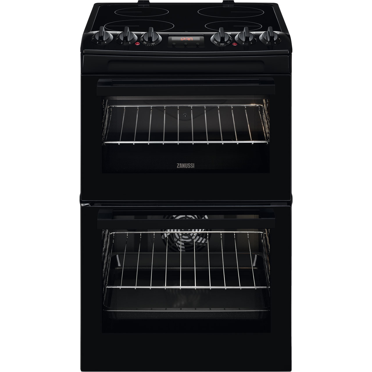 Zanussi ZANUSSI 55cm Electric Hob Double Cooker - BLACK 