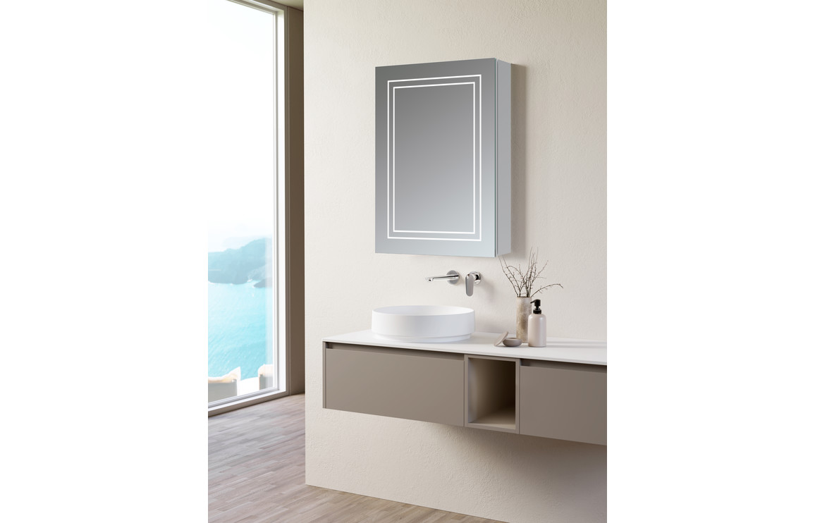 Suki 500mm 1 Door Front-Lit LED Mirror Cabinet