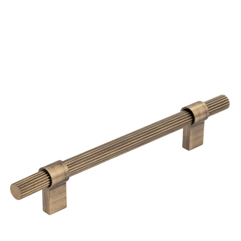  Fluted bar handle - antique brushed brass