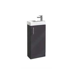 Lanza Cloakroom Vanity Floor Mounted - Gloss Anthracite