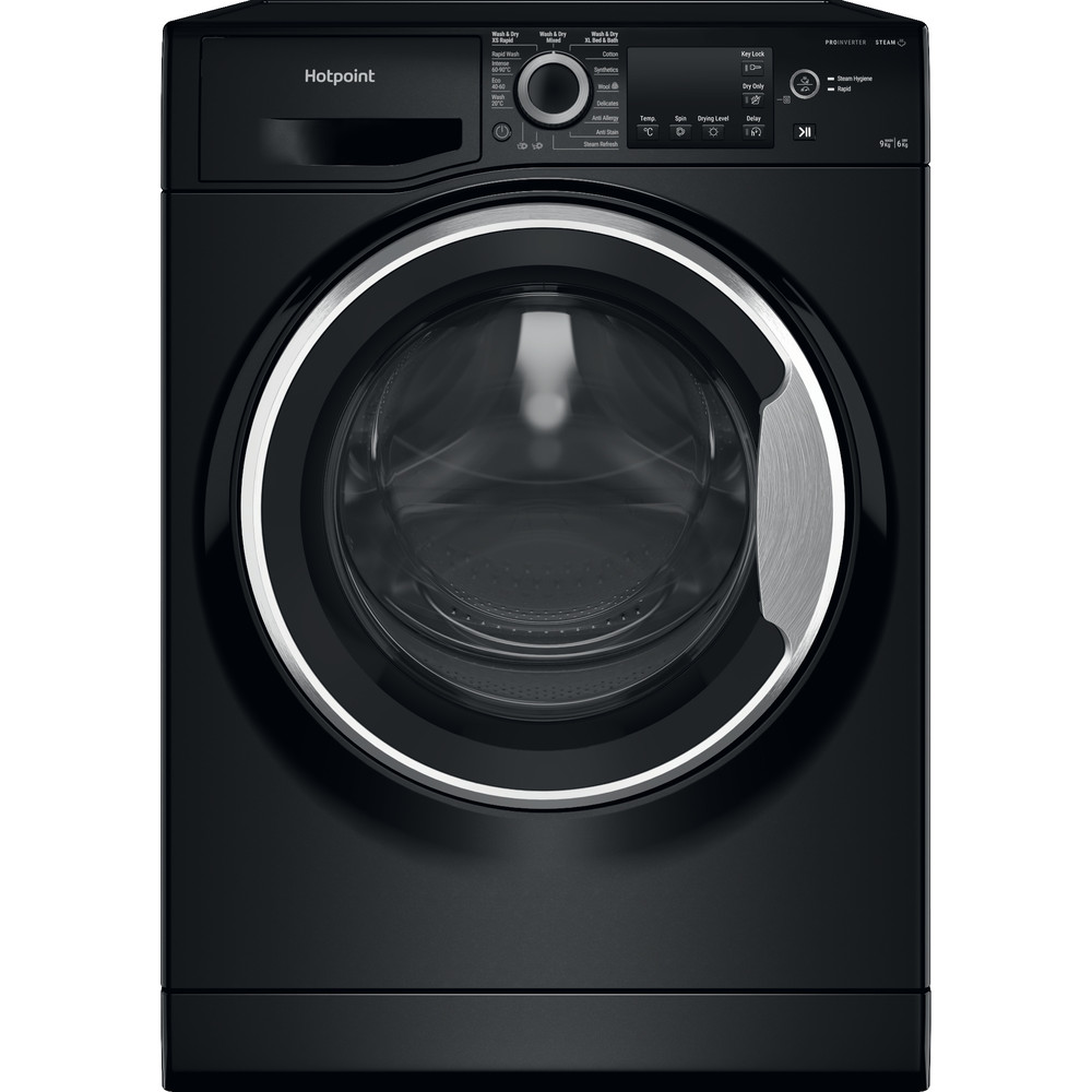 Hotpoint NDB9635BSUK black 9+6kg washer dryer - freestanding