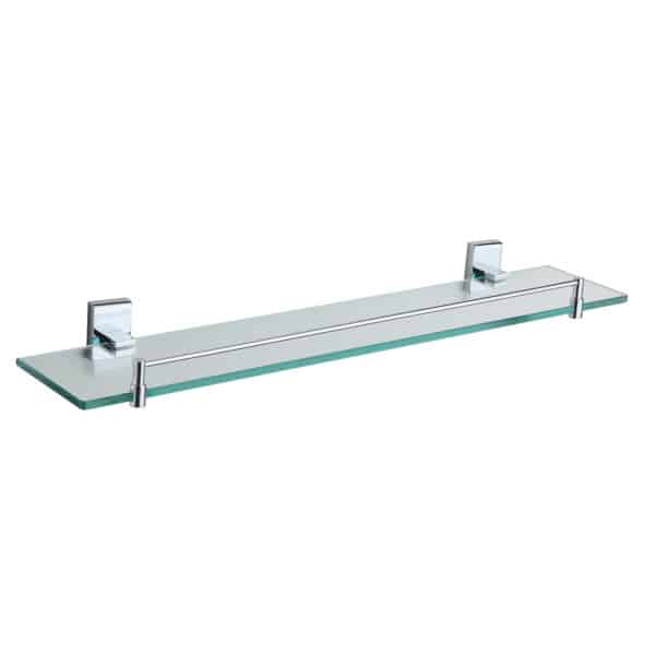 CHROME UNITY BATHROOM VANITY SHELF – WALL MOUNTED, 50CM WIDE, DETACHABLE GUARD RAIL