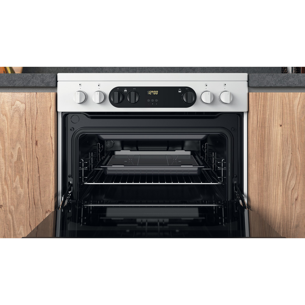 Hotpoint 60cm Double Cooker - White 