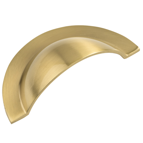 Round cup handle - brushed satin brass