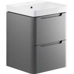 Lambra 500mm 2 Drawer Wall Hung Cloakroom Basin Unit