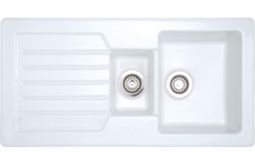 A Prima 1.5 bowl inset sink in White