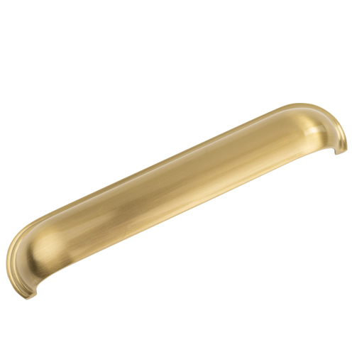 Elongated cup handle - brushed satin brass
