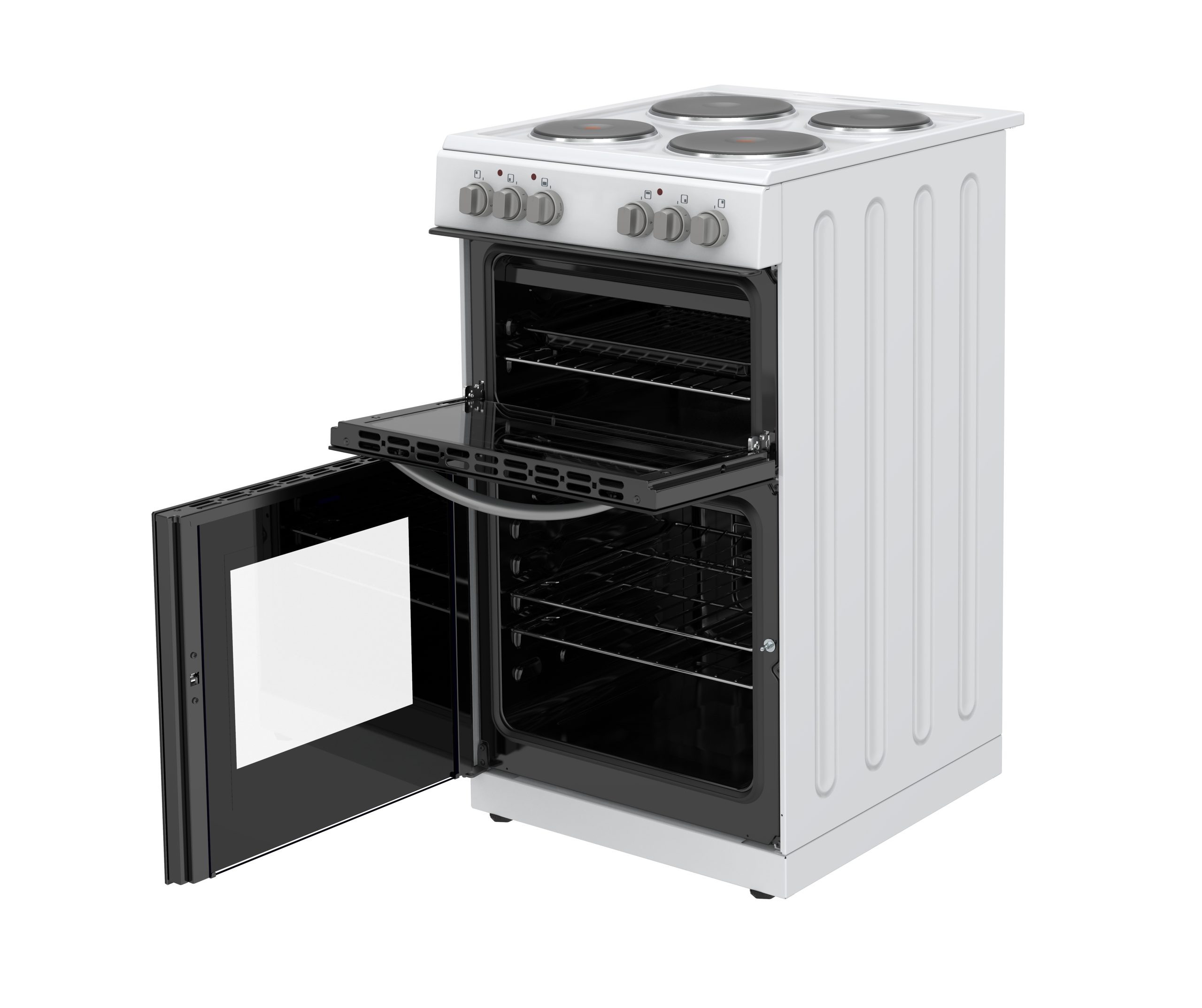 Montpellier MTCE50W 50cm Twin Cavity Electric Cooker in White