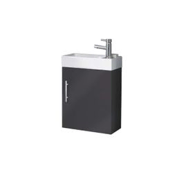 Lanza Cloakroom Vanity Wall Mounted - Gloss White Anthracite