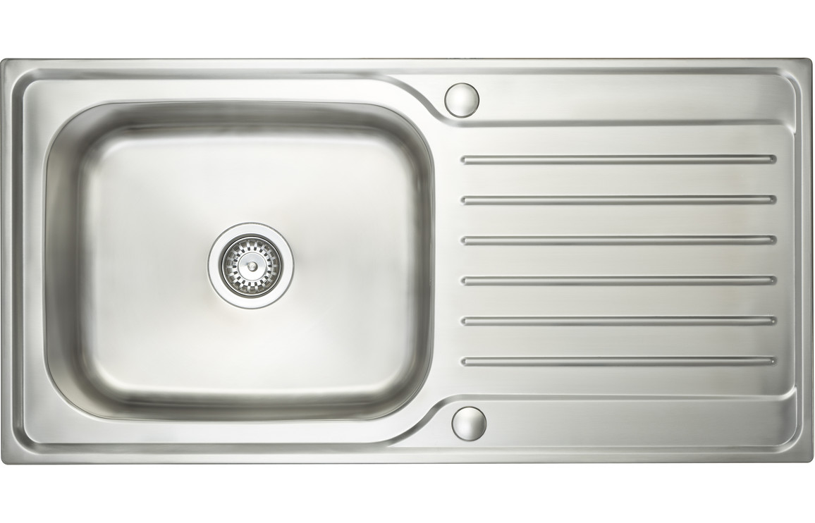 Prima Deep 1B & Drainer Inset Sink - Polished Steel