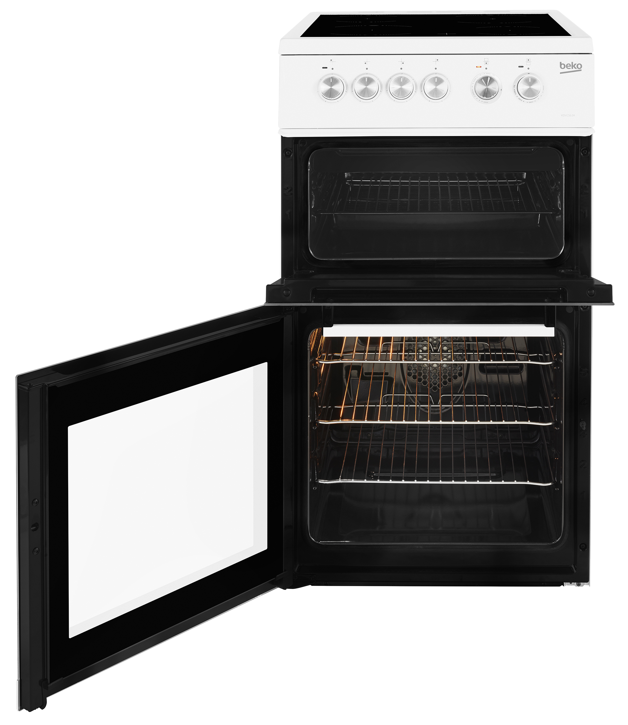 BEKO KDVC563AW Freestanding 50cm double oven electric cooker 