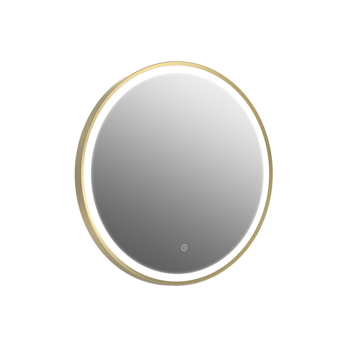 ROSIE BRUSHED BRASS LED ROUND TOUCH MIRROR W. DEMIST & COLOUR CHANGE 600MM