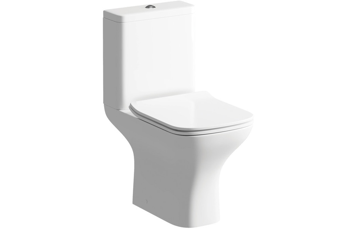Cedarwood Short Projection Close Coupled Open Back WC & Soft Close Seat