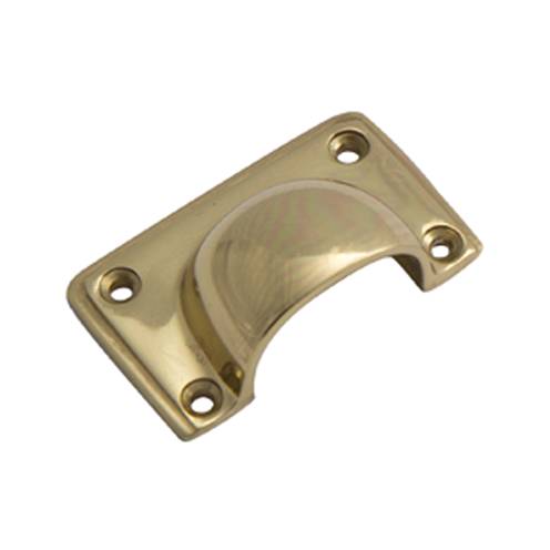 Small square cup handle - polished brass